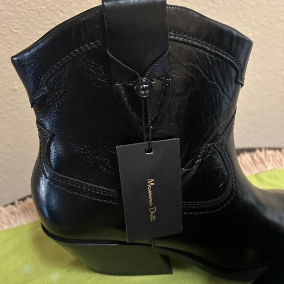Massimo Dutti Leather Western Style Cowboy Boots Size EU 39 US 8 NEW With Tags - Picture 7 of 11